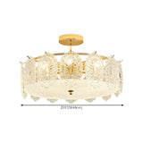 Glass Leaf Gold-White Semi-Flush Mount Ceiling Light Image - 39