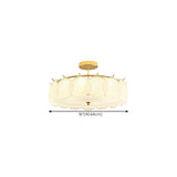 Glass Leaf Gold-White Semi-Flush Mount Ceiling Light Image - 46