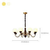 Glass Mushroom Curve Arm Beige Living Room Chandelier Image - 18