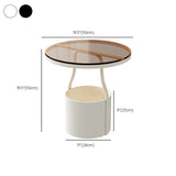 Glass Round Storage Iron Pedestal Standard Coffee Table #size