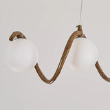 Globe and Wavy 6-Light Kitchen Island Pendant Light Image - 11