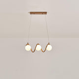 Globe and Wavy 6-Light Kitchen Island Pendant Light Image - 2