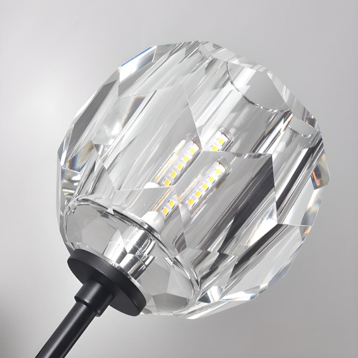 Globe Crystal Glass Metal LED Wall Light Fixture Image - 12