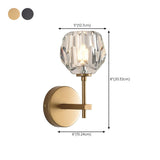 Globe Crystal Glass Metal LED Wall Light Fixture #size