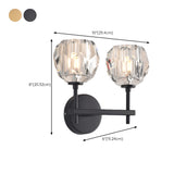 Globe Crystal Glass Metal LED Wall Light Fixture Image - 14