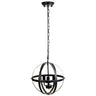 Globe Metal Black Chain Small 3-Light Foyer Chandelier Image - 4