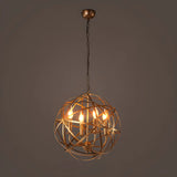 Globe Metal Candle Small Chain Gold Foyer Chandelier Image - 6