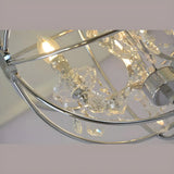 Globe Metal Chrome Crystal Candle Foyer Chandelier Image - 10