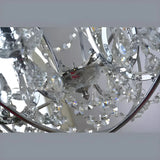 Globe Metal Chrome Crystal Candle Foyer Chandelier Image - 15