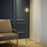 Globe Modern Standing Marble Base Gold Floor Lamp Image - 3