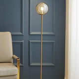 Globe Modern Standing Marble Base Gold Floor Lamp Image - 9