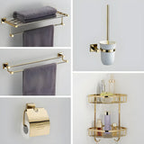 Gold Adhesive Mount Metal Storage Bathroom Hardware Set Image - 24