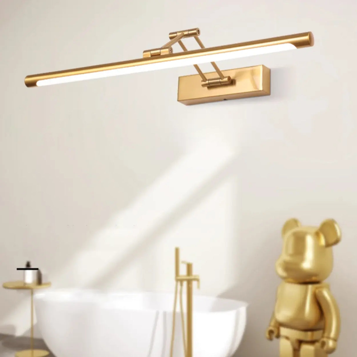 Gold Adjustable Cylinder Wall Mounted LED Vanity Light Image - 2