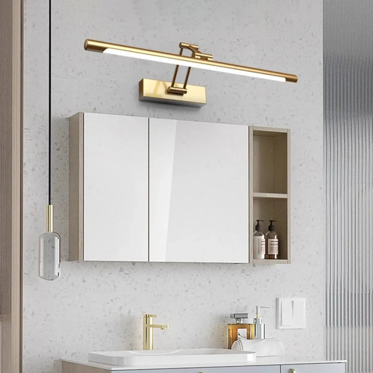 Gold Adjustable Cylinder Wall Mounted LED Vanity Light Image - 3