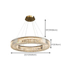 Gold Adjustable Height  Crystal Ring Chandelier #size