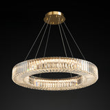 Gold Adjustable Height  Crystal Ring Chandelier Image - 5