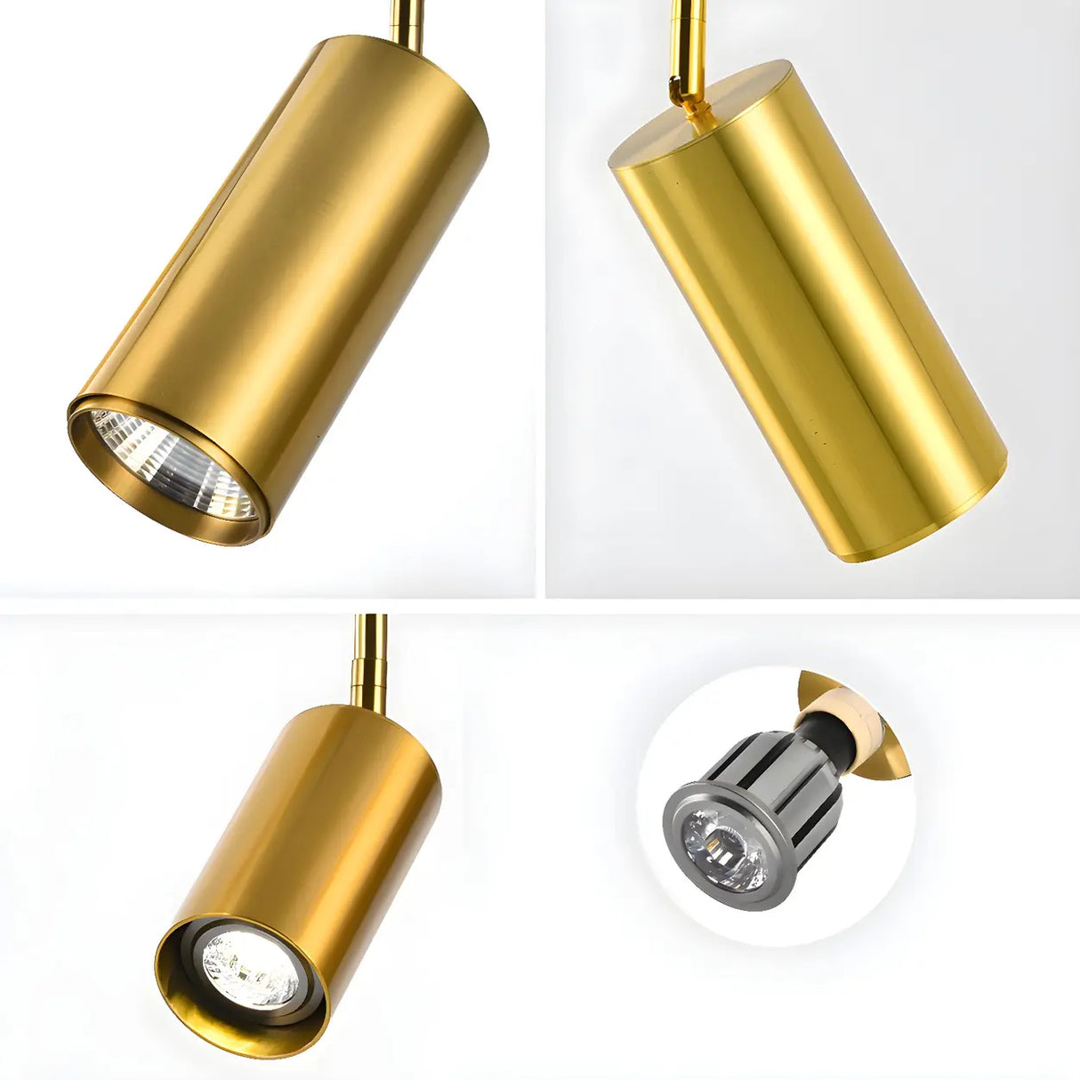 Gold Aluminum Linear Semi-Flush Mount Light 3-Light Image - 16