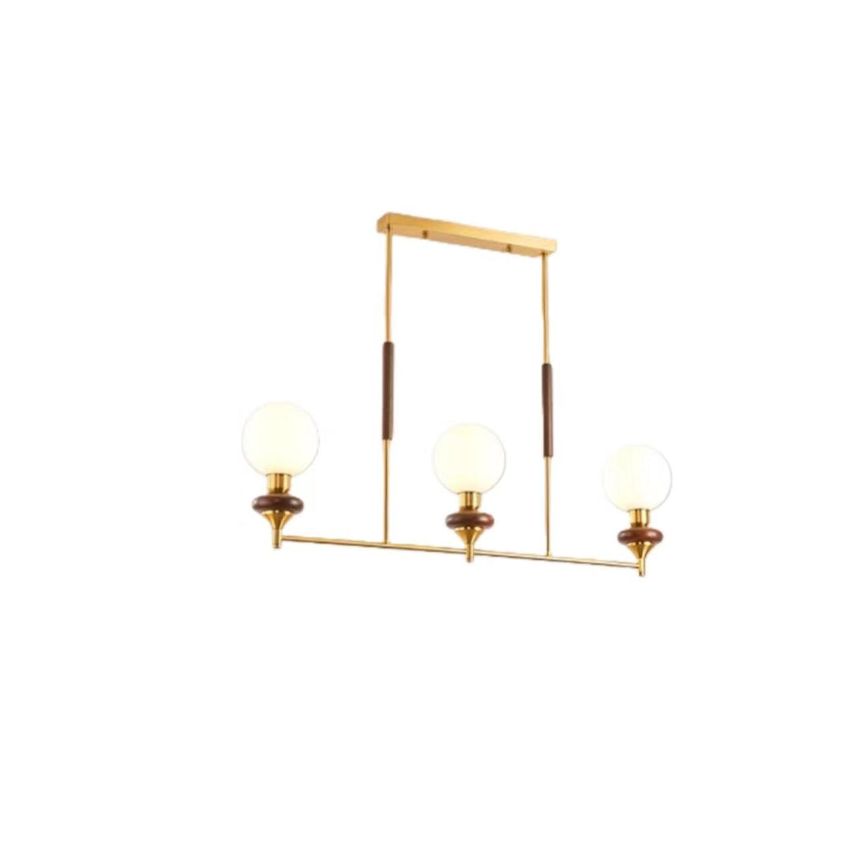 Gold and Wood Globe Pendant Light Kitchen Island Image - 6