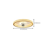 Gold Bedroom Round Crystal Dimming Ceiling Fan Light #size