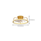 Gold Bedroom Round Crystal Dimming Ceiling Fan Light Image - 14