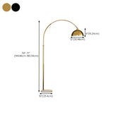 Gold Bowl Marble Base Arched Living Room Floor Lamp #size