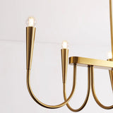 Gold Candle and Arched Arm Island Chandelier Light Image - 11