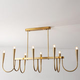 Gold Candle and Arched Arm Island Chandelier Light Image - 8