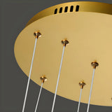 Gold Circle LED Crystal Remote Tiered Foyer Chandelier Image - 19