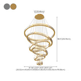 Gold Circle LED Crystal Remote Tiered Foyer Chandelier Image - 24