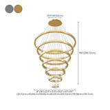 Gold Circle LED Crystal Remote Tiered Foyer Chandelier Image - 25