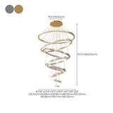 Gold Circle LED Crystal Remote Tiered Foyer Chandelier Image - 26