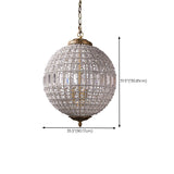 Gold Clear Crystal Globe Chandelier Adjustable Height Image - 10