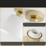 Gold Cone Frustum Glass Semi-Flush Mount Ceiling Light Image - 4