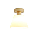 Gold Cone Frustum Glass Semi-Flush Mount Ceiling Light Image - 5