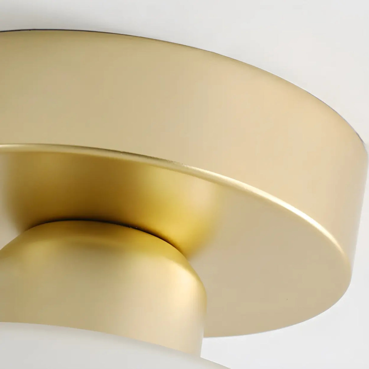 Gold Cone Frustum Glass Semi-Flush Mount Ceiling Light Image - 7