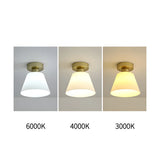 Gold Cone Frustum Glass Semi-Flush Mount Ceiling Light Image - 9