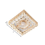 Gold Crystal Flower Round LED Flush Mount Ceiling Light Image - 9