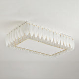 Gold Crystal Rectangular Feather Flush Mount Light Image - 12