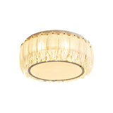 Gold Crystal Rectangular Feather Flush Mount Light Image - 13