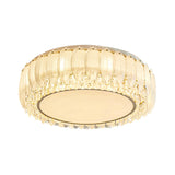 Gold Crystal Rectangular Feather Flush Mount Light Image - 14