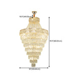 Gold Crystal Tiered Adjustable Height Foyer Chandelier #size