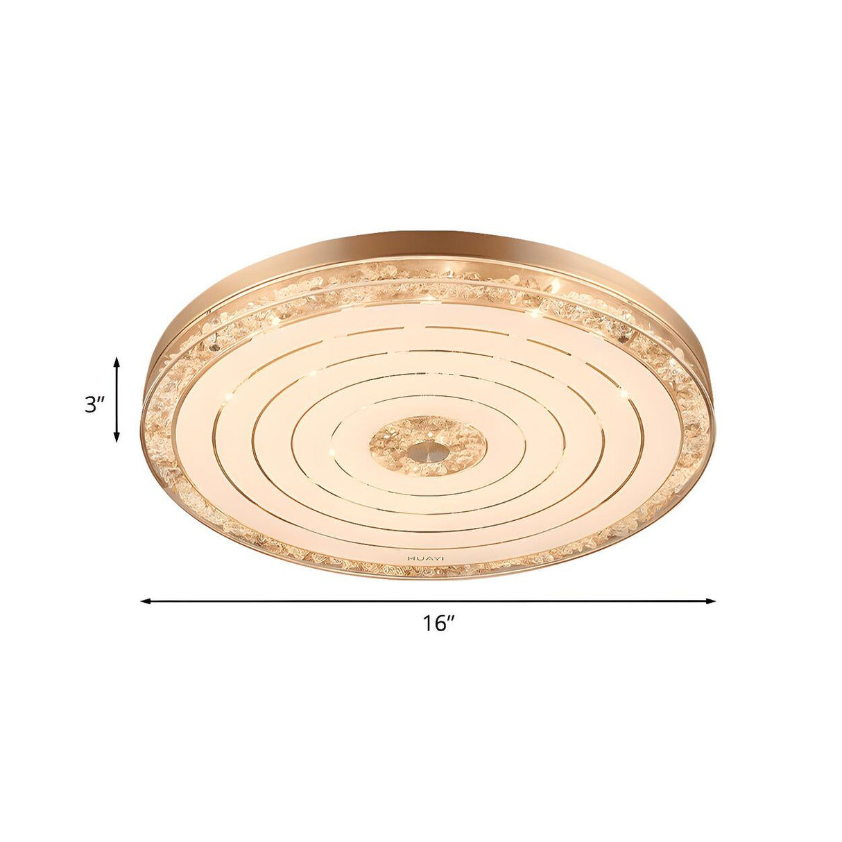 Gold Crystal Tree Rings LED Flush Mount Ceiling Light 