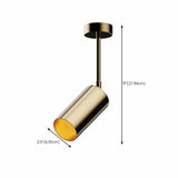 Gold Cylinder Aluminum Semi-Flush Mount Ceiling Light Image - 17