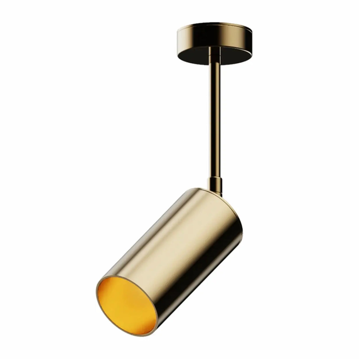 Gold Cylinder Aluminum Semi-Flush Mount Ceiling Light Image - 7