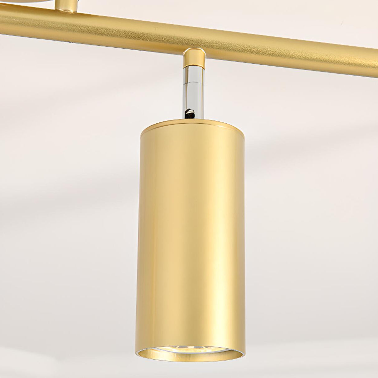 Gold Cylinder Semi-Flush Mount Light Four Barrel Heads Image - 17