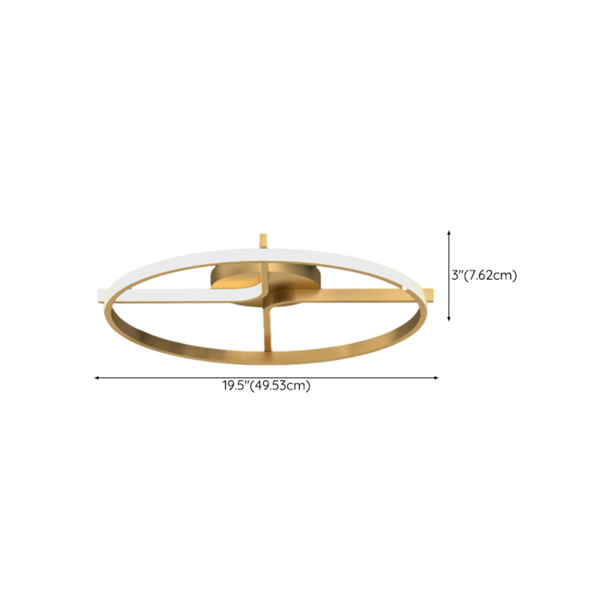 Gold Double L Circle LED Semi-Flush Mount Ceiling Light Image - 14