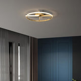 Gold Double L Circle LED Semi-Flush Mount Ceiling Light Image - 4