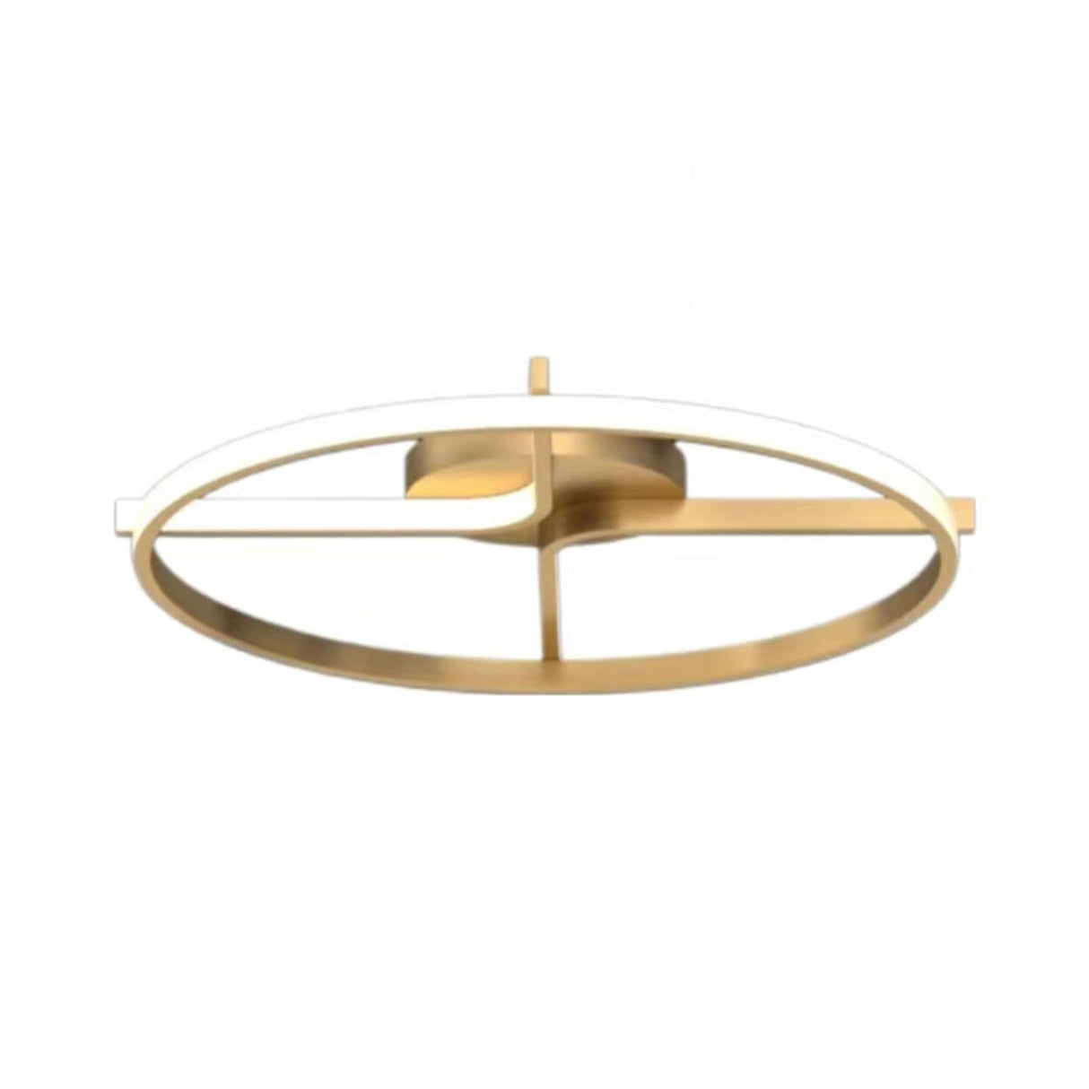 Gold Double L Circle LED Semi-Flush Mount Ceiling Light Image - 8