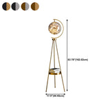 Gold Elegant Globe Tripod Floor Lamp with Side Table #size