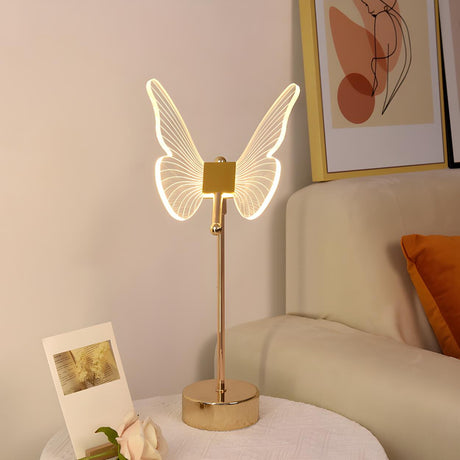 Gold Elegant Hollow Butterfly Metal Decor Table Lamp Image - 1